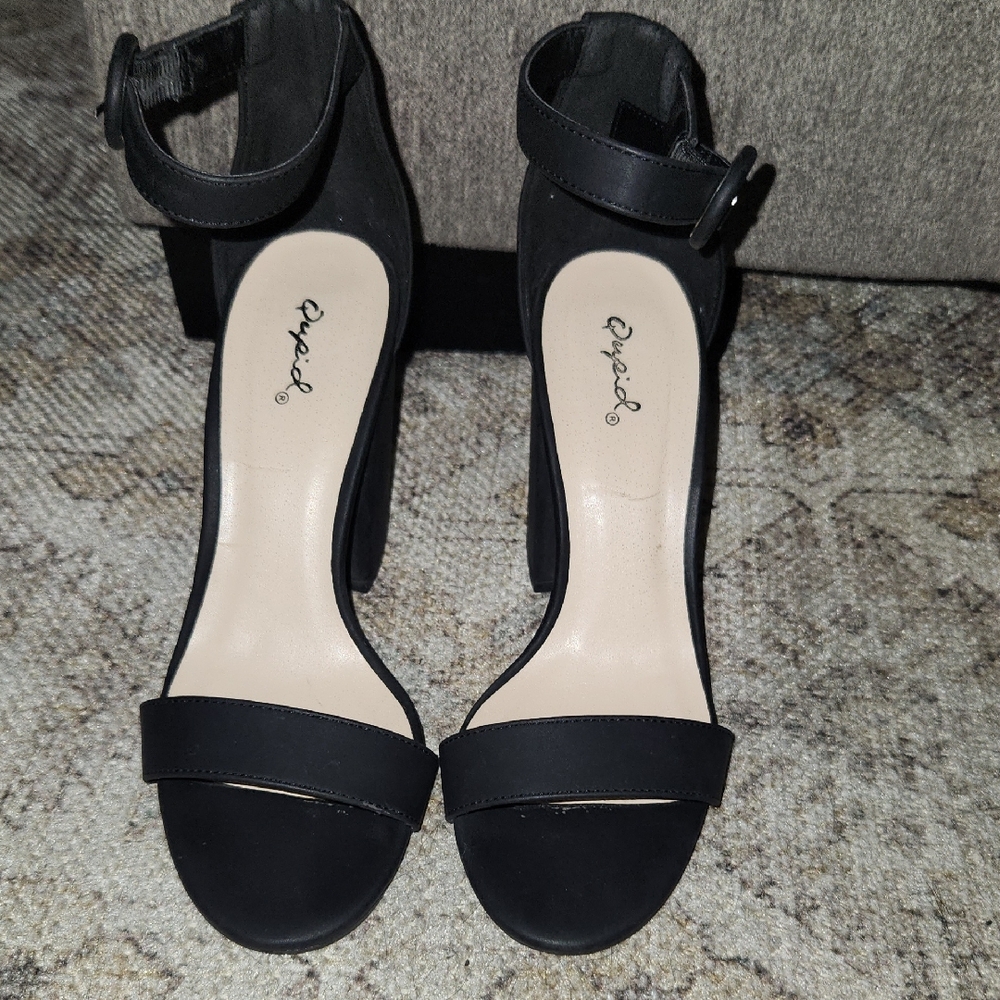 Elegant Black Ankle Strap Heels